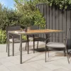  Szürke kerti étkezőasztal 150x90x75 cm Polirattan