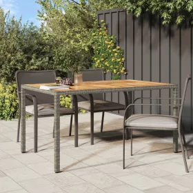  Szürke kerti étkezőasztal 150x90x75 cm Polirattan