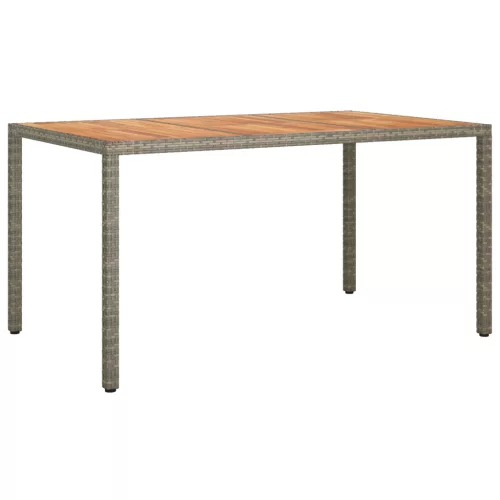  Szürke kerti étkezőasztal 150x90x75 cm Polirattan