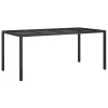  Kerti Étkezőasztal Fekete 190x90x75 cm Polirattan