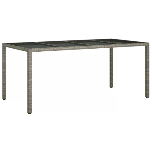  Kerti Étkezőasztal Szürke 190x90x75 cm Polirattan