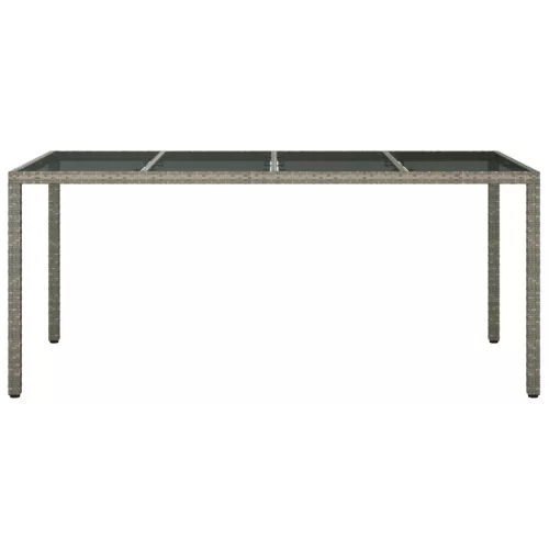  Kerti Étkezőasztal Szürke 190x90x75 cm Polirattan