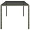  Kerti Étkezőasztal Szürke 190x90x75 cm Polirattan