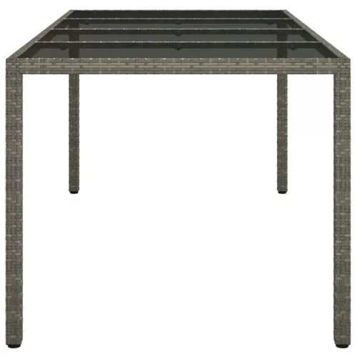  Kerti Étkezőasztal Szürke 190x90x75 cm Polirattan