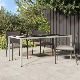  Kerti Étkezőasztal Fehér 190x90x75 cm Polirattan
