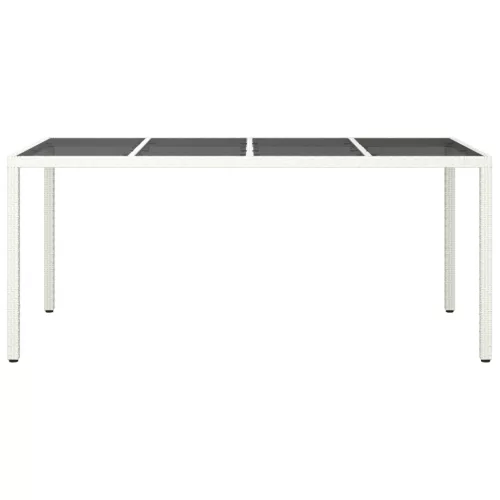  Kerti Étkezőasztal Fehér 190x90x75 cm Polirattan