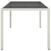  Kerti Étkezőasztal Fehér 190x90x75 cm Polirattan