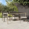  Kerti Étkezőasztal Bézs 190x90x75 cm Polirattan