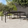  Kerti Étkezőasztal Barna 250x100x75 cm Polirattan