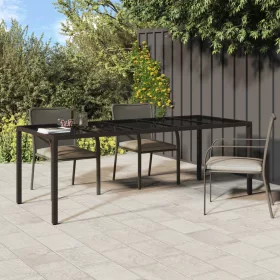  Kerti Étkezőasztal Barna 250x100x75 cm Polirattan