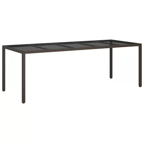  Kerti Étkezőasztal Barna 250x100x75 cm Polirattan