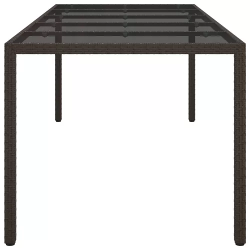 Kerti Étkezőasztal Barna 250x100x75 cm Polirattan