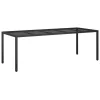  Kerti Étkezőasztal Fekete 250x100x75 cm Poli Rattan