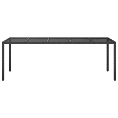  Kerti Étkezőasztal Fekete 250x100x75 cm Poli Rattan