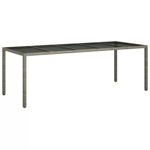  Kerti Étkezőasztal Szürke 250x100x75 cm Polirattan