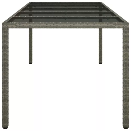  Kerti Étkezőasztal Szürke 250x100x75 cm Polirattan