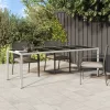  fehér polyrattan és edzett üveg kerti asztal 250 x 100 x 75 cm