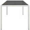  fehér polyrattan és edzett üveg kerti asztal 250 x 100 x 75 cm