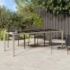  Kerti Étkezőasztal Bézs 250x100x75 cm Polirattan