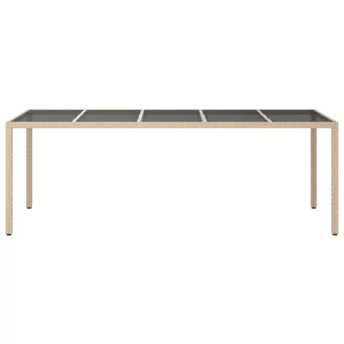  Kerti Étkezőasztal Bézs 250x100x75 cm Polirattan
