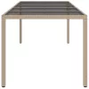  Kerti Étkezőasztal Bézs 250x100x75 cm Polirattan