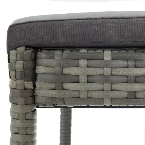  6 db szürke polyrattan bárszék párnákkal