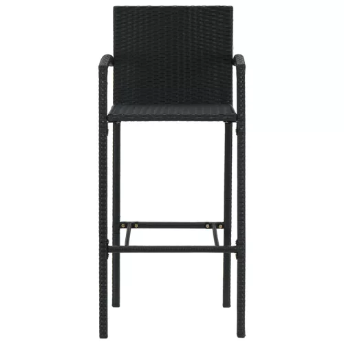  4 db fekete polyrattan bárszék