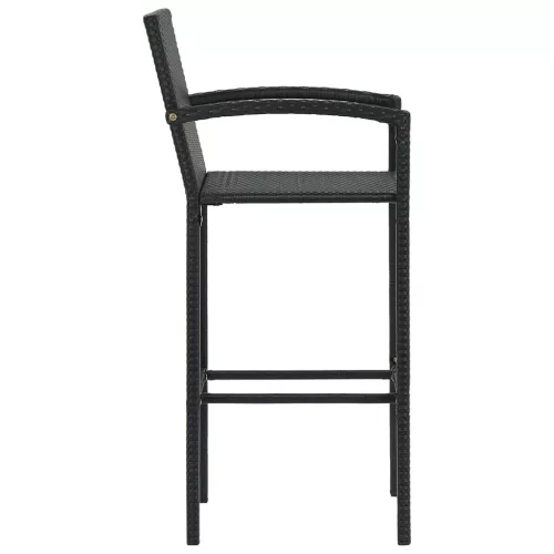  4 db fekete polyrattan bárszék