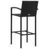  4 db fekete polyrattan bárszék