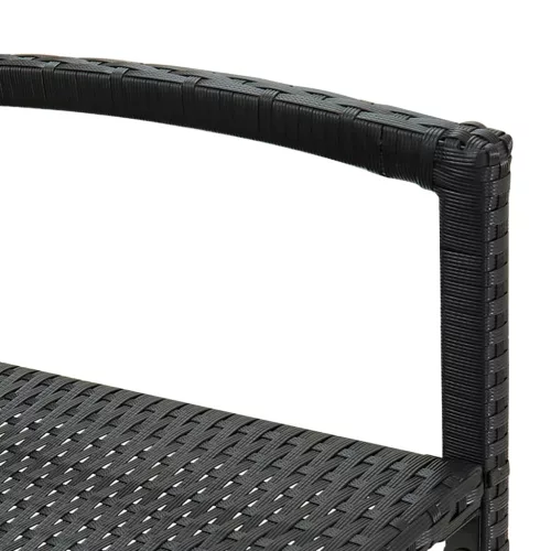  4 db fekete polyrattan bárszék