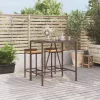  barna polyrattan üveglapos bárasztal 110 x 70 x 110 cm