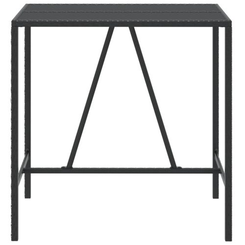  fekete polyrattan üveglapos bárasztal 110 x 70 x 110 cm