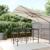 barna polyrattan üveglapos bárasztal 180 x 70 x 110 cm