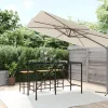  fekete polyrattan üveglapos bárasztal 180 x 70 x 110 cm