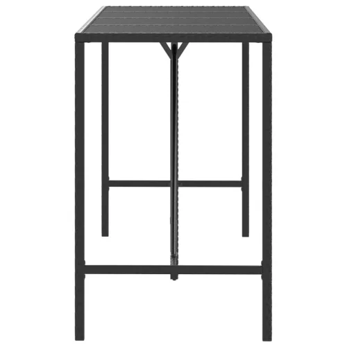  fekete polyrattan üveglapos bárasztal 180 x 70 x 110 cm