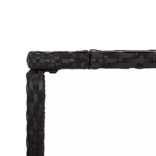  fekete polyrattan üveglapos bárasztal 180 x 70 x 110 cm
