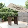  barna polyrattan kerti asztal üveglappal 105 x 80 x 110 cm