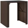  barna polyrattan kerti asztal üveglappal 105 x 80 x 110 cm