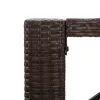  barna polyrattan kerti asztal üveglappal 105 x 80 x 110 cm
