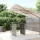  szürke polyrattan üveglapos kerti asztal 105 x 80 x 110 cm