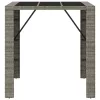  szürke polyrattan üveglapos kerti asztal 105 x 80 x 110 cm