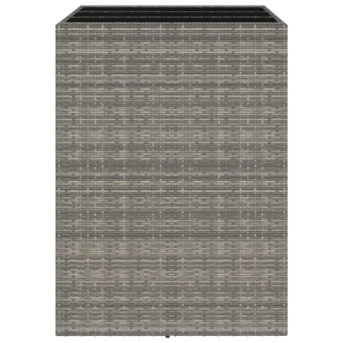  szürke polyrattan üveglapos kerti asztal 105 x 80 x 110 cm