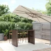  barna polyrattan kerti asztal üveglappal 145 x 80 x 110 cm
