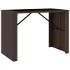  barna polyrattan kerti asztal üveglappal 145 x 80 x 110 cm