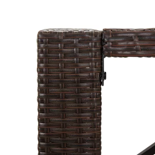  barna polyrattan kerti asztal üveglappal 145 x 80 x 110 cm