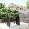  fekete polyrattan üveglapos bárasztal 145 x 80 x 110 cm