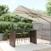  barna polyrattan kerti asztal üveglappal 185 x 80 x 110 cm