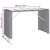  barna polyrattan kerti asztal üveglappal 185 x 80 x 110 cm
