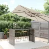  szürke polyrattan üveglapos kerti asztal 185 x 80 x 110 cm