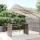 szürke polyrattan üveglapos kerti asztal 185 x 80 x 110 cm